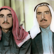 Deir Ez Zor.Two Syrian Men Posing. 1960s. Size 25x30cm