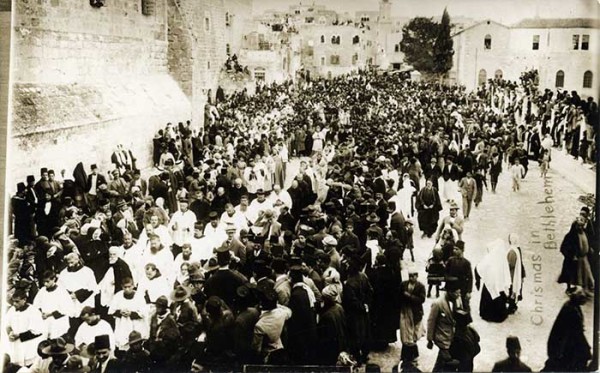 Christmas procession in Bethlehem,. circa 1920s. Norbert Schiller Collection