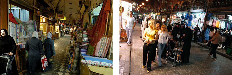 Shoppers inside the old covered bazaar, Soukh al Atik. Phot. Norbert Schiller
