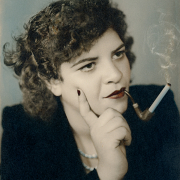 Smoking Woman. Deir Ez Zor. 1960s. Size 18x24cm