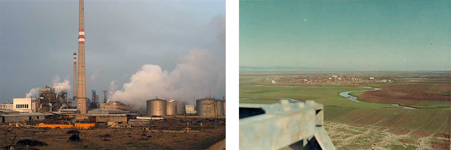 Syria's largest oil refinery located near Homs. A 1967 photograph of  Al Ghantus, a village located along the Orontes River, 12 kilometers north of Homs in the heart of the agriculture farming belt. Phot. (L) Norbert Schiller
